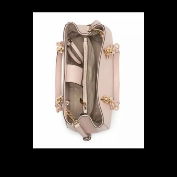 Michael Kors Cynthia MD Satchel soft pink gold chain bag Saffiano leather - Picture 2 of 3